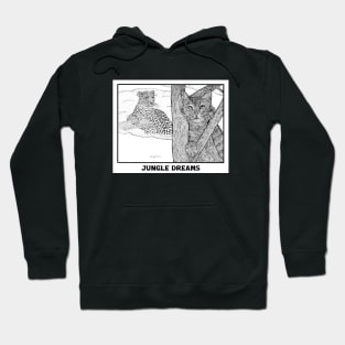 Jungle Dreams of a Household Cat – whimsical cat drawing Hoodie